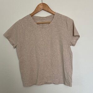 J. Crew Light Brown Short Sleeve Girlfriend Tee